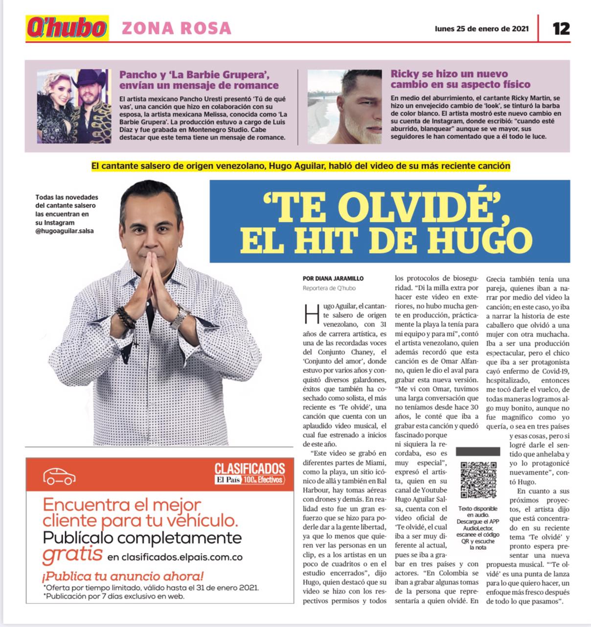 Lee más sobre el artículo Te Olvide  El Hit de Hugo